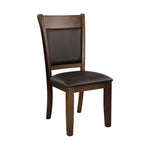 ZUN Classic Light Rustic Brown Finish Wooden Side Chairs 2pc Set Upholstered Seat Back Casual Dining B01156049