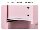 25.98"*15.75"*51.57" 6-tier 7-Drawer Cabinet Drawer Dresser with Gold Handles Macaron Pink 69590279