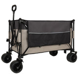 Tall Heavy-Duty Folding Wagon Cart with 480lbs Capacity All-Terrain Wheels, Side Pockets, Brakes & W2932P289385