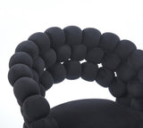 Black Modern chair with golden color iron tube legs, soft cushions and comfortable W234P271319