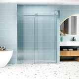 56" - 60" W x 76" H Frameless Soft-closing Single Sliding Shower Door, 1/4" Tempered Glass W1573P198749