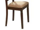 Transitional Style Chair 2pc Set Wooden Frame Espresso Finish Fabric Upholstered Seat Kitchen B011131721