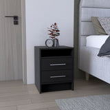 Greter 24" Two-Drawer Night Stand With open shelf Black B200P240254