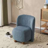 Modern Low Back Accent Chair, Upholstered Armless Living Room Chairs, Round Pine Wood Feet, for N817P224950B