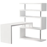 ZUN Office desk with display stand white 99892663