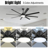 84 Inch Modern Large Design Ceiling Fans With Smart Remote Control 8 Fan Blades for Living Room W934P262458