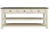 Retro Design Console Table with Two Open Shelves, Pine Solid Wood Frame and Legs for Living Room 83399820
