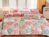 3 Piece Spring Pink Floral Duvet Cover Set for Women Adults Home Bedroom Pink Flowers Bedding Set 74460609