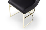 Emrald Modern Style 2PC Dinning Chairs made with wood and Gold Legs Black B009P298422