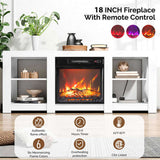 18" Electric Fireplace Insert, 1400W Wall Recessed Fireplace Heater with 7 Flame Settings, Remote 39542906