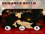 5FT Lighted Jumping Reindeer Christmas Decorations, Pre-lit Holiday Decor with 100 Warm White LED 41630583