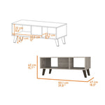 ZUN Light Grey 2-Shelf Rectangle Coffee Table B06280332