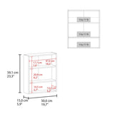 Lodge Medicine Cabinet with Mirrored Doors and Open Storage, White B128P263726
