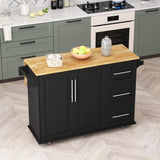 ZUN Kitchen Island Cart with 2 Door Cabinet and Three Drawers,43.31 Inch Width with Spice, Towel 29696706