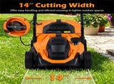 12Amp Corded Push Lawn Mower, 14 Inch Cutting Width Electric WalkBehind Mower with 5Position 33090510