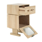 MDF CREATIVE ROTATABLE ROBOT STORAGE SIDE TABLE, NATURAL COLOR N770P281241N