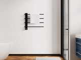 Black Heated Towel Rack for Bathroom,Wall Mounted with Intelligent Touch Screen Timer, 4-Bar Towel 22057104