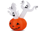 5.9 FT Halloween Inflatable Pumpkin Ghost Outdoor Decorations, Scary Blow up Yard Decor with 49008803