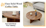Versatile Walnut-Finished MDF Round Coffee Table for Diverse Interior Styles, Blending Modern W3226P278925