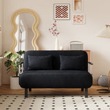 39 Convertible Chair Bed, Tri-Fold Sofa Bed with Adjustable Backrest & Pillow, Leisure Chaise W1767P192815