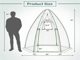 Hexagonal Mini Greenhouse with Zipper Door & Roll-Up Window, PE Cover Outdoor Plant House - White 14163863