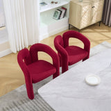 COOLMORE Contemporary Designed Velvet Fabric Upholstered Accent/Dining Chair /Barrel Side Chairs W395P224755