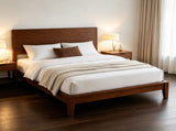 Queen Bamboo Platform Bed Frame with Headboard, 12 Slats, No Box Spring Needed, BrownOnly bed 20447954