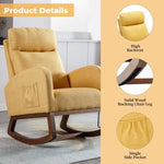 ZUN COOLMORE Rocking Chair, Modern Glider Chair, Recliner Armchair with Wood Legs and Side Pocket, W395P249075