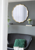 D40" Round Sunburst Wall Mirror with Gold Finish, Wall Decor Mirror for Entryway Bedroom Living Room W2078135184