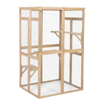 ZUN Wooden Cat Catio, Outdoor Cat Enclosure, Cat House with Platforms, Sunshine Board, Hammock, Door, W2181P191345