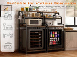Vintage 4-Tier Mini Fridge Stand with Storage, Mini Fridge Cabinet with Storage, Microwave Stand, W2641P383932