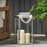 ZUN LARRY 19"H STAINLESS STEEL LANTERN 72176.00SIL