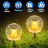 ZUN 2Pcs Solar Floating Pool Lights Solar Flame Stake Lights IP67 Waterproof Outdoor Globe Ball Lights 49920595