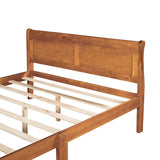 Queen Size Wood Platform Bed with Headboard and Wooden Slat Support WF289142AAL