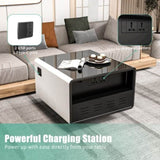 Modern Smart Side Table with Built-in Fridge, Wireless Charging, Temperature Control, Power Socket, W1172P178864
