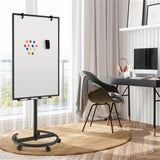 Magnetic Whiteboard,Height-Adjustable Mobile Whiteboard with Round Stand Paper Clips 84331171