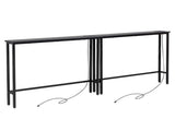 2 Pack 39.4" Narrow Console Sofa Table with Power Outlets and USB Ports, Long 77582653