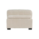 1pc Modern Living Room Furniture Modular Armless Chair Plush Beige Corduroy Fabric Upholstery B011P220636