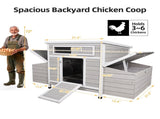 Large Wooden Chicken Coop Outdoor Hen House Poultry Cage for Outdoor with 2 Sides Nesting Boxes W2326P486262