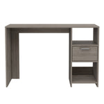 ZUN Light Gray 2-Shelf 1-Drawer Writing Desk B062111637