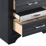 Black 3-drawer Nightstand B062P181321