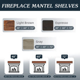 ZUN 48" Rustic Wood Fireplace Mantel , Wall-Mounted & Floating Shelf for Home Decor W1390111289