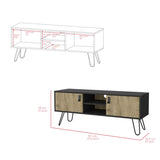 ZUN Tv Stand B Magness, Living Room, Black / Macadamia B092142844