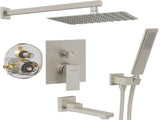 Male NPT Folding Bathtub Shower Faucet, Rain Shower Head System with Bath Tub Faucet Set and 14609428