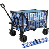 Heavy-Duty 480lbs Folding Wagon Cart with Bonus Picnic Mat - All-Terrain Beach Wheels, Drink W2932P283538