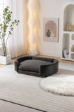 ZUN Scandinavian style Elevated Dog Bed Pet Sofa With Solid Wood legs and Black Bent Wood Back, Cashmere W794125945