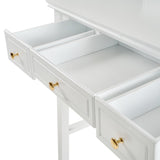 Compact Makeup Vanity Table with Reversible Mirror, Dressing Table Set with Stool, Space-Saving N844P288535A