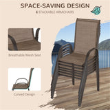 ZUN Outdoor dining table and chair package with umbrella 50008185