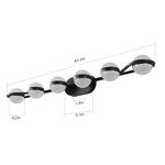 ZUN (Same as W1340P143680/LL2001-B-6) Vanity Lights With 6 LED Bulbs For Bathroom Lighting(Black) W1340P206794