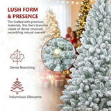 4FT Flocked Christmas Tree with 21 Natural Pinecones, 366 Branch Tips Artificial Plant Tree Full 75093809